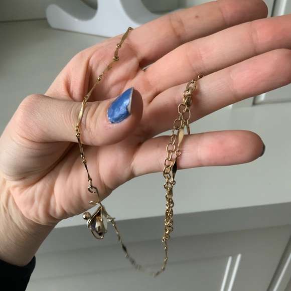 CHRISTOPHE POLY Abstract Dynamic Gold Necklace Hand Made Montreal Jewellery - Picture 4 of 16